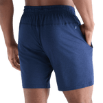 Men's Navy Heather Lightweight Knit Short 9" Back Angle