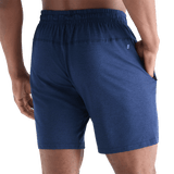 Men's Navy Heather Lightweight Knit Short 9" Back Angle