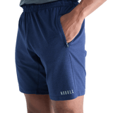 Men's Navy Heather Lightweight Knit Short 9" Pocket Angle