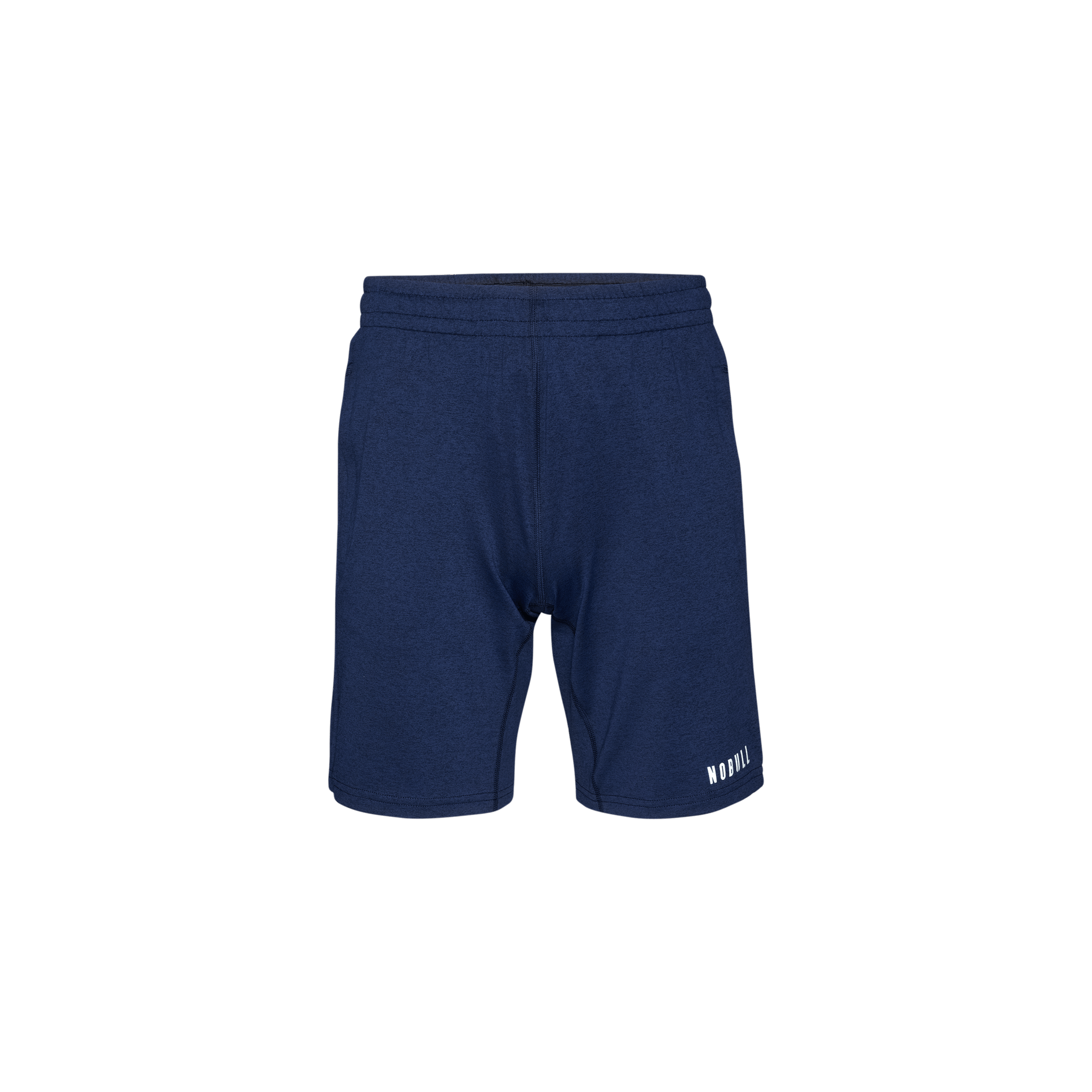 Men's Navy Heather Lightweight Knit Short 9" Silhouette Angle