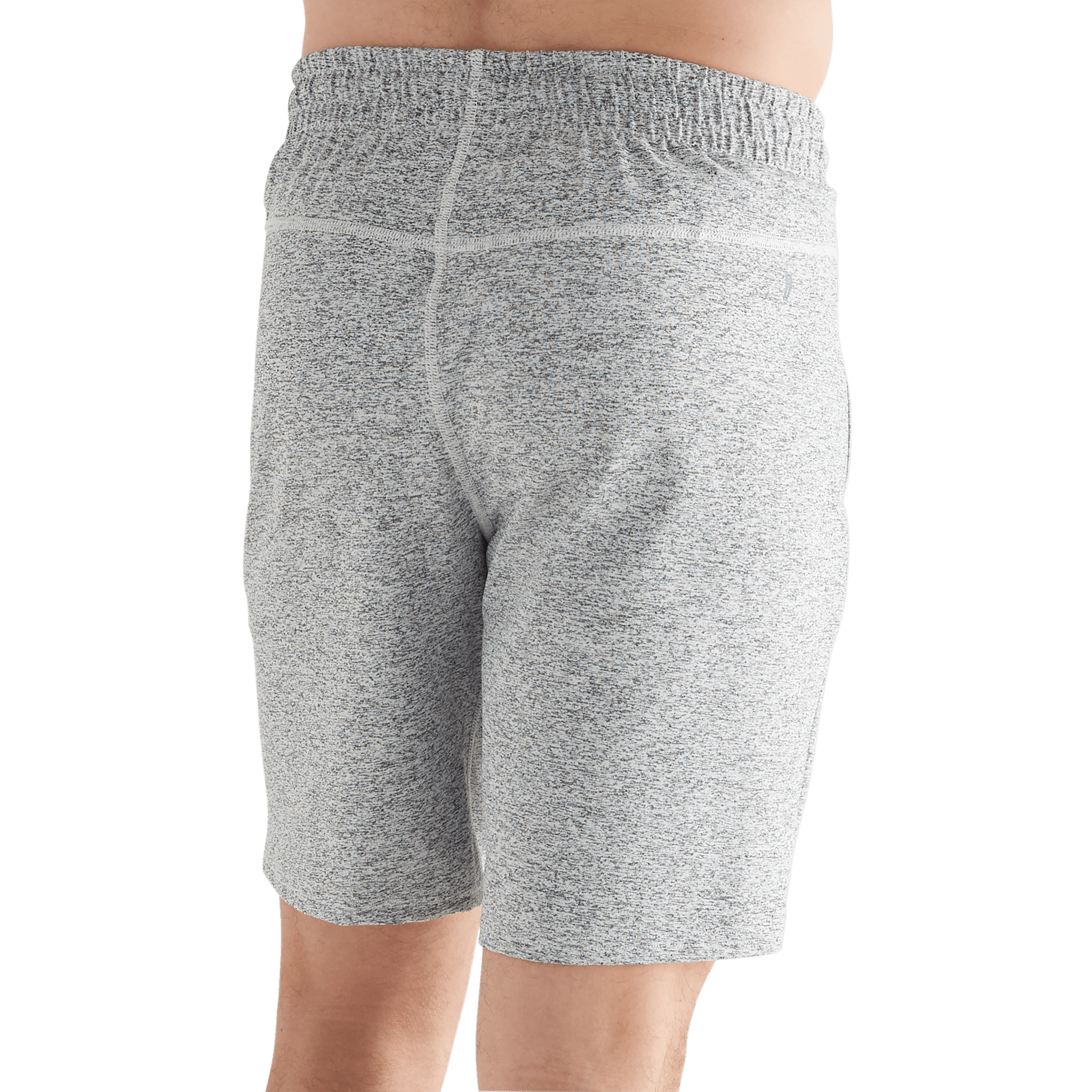 Men's White Heather Lightweight Knit Short 9" Back Angle