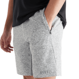 Men's White Heather Lightweight Knit Short 9" Pocket Angle