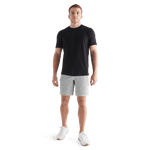 Men's White Heather Lightweight Knit Short 9" Front Full Body Angle