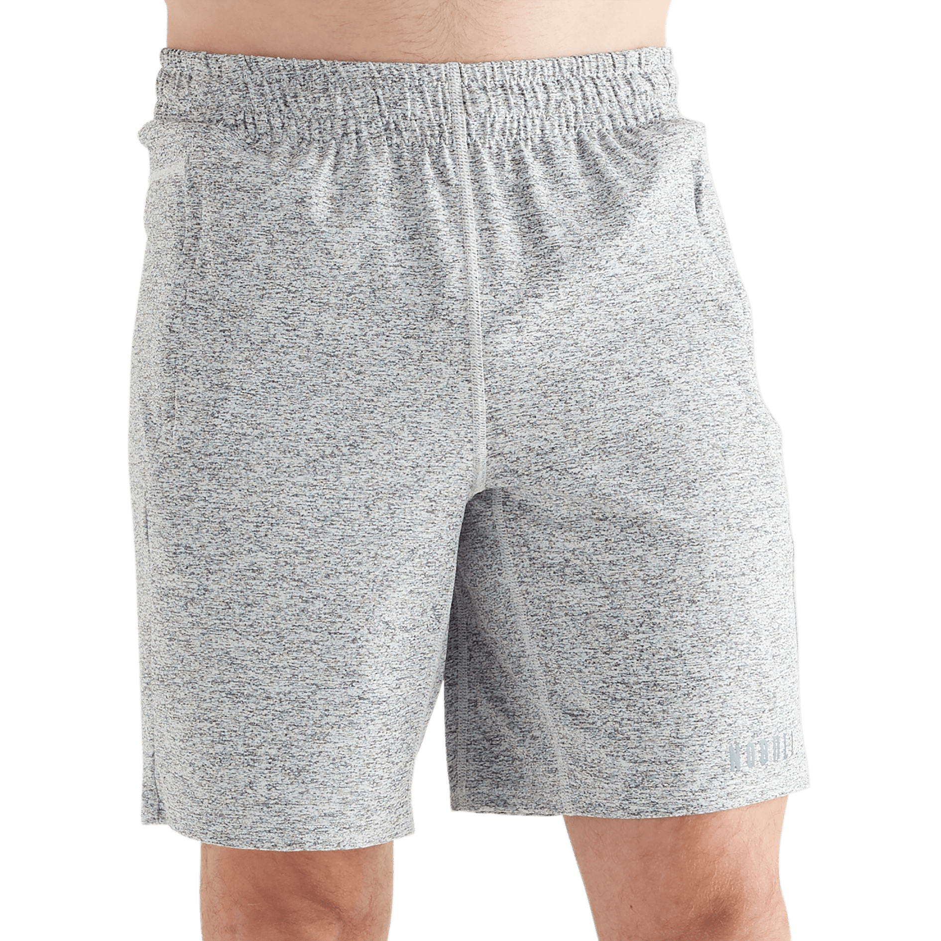Men's White Heather Lightweight Knit Short 9" Front Angle
