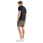 Men's Army Green Textured Knit Short 7" Back Full Body Angle