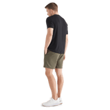 Men's Army Green Textured Knit Short 7" Back Full Body Angle