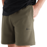 Men's Army Green Textured Knit Short 7" Pocket Angle