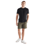 Men's Army Green Textured Knit Short 7" Front Full Body Angle