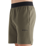 Men's Army Green Textured Knit Short 7" Front Angle