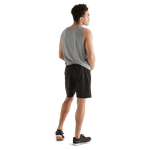 Men's Black Textured Knit Short 7" Back Full Body Angle