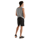 Men's Black Textured Knit Short 7" Back Full Body Angle