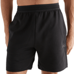Men's Black Textured Knit Short 7" Front Angle
