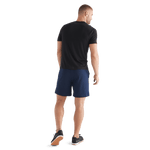 Men's Night Navy Textured Knit Short 7" Back Full Body Angle