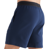 Men's Night Navy Textured Knit Short 7" Back Angle
