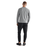 Men's Heather Grey NOBULL Crew Sweatshirt Back Full Body Angle
