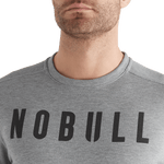 Men's Heather Grey NOBULL Crew Sweatshirt Collar Angle