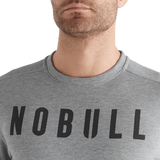Men's Heather Grey NOBULL Crew Sweatshirt Collar Angle