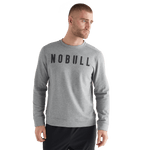 Men's Heather Grey NOBULL Crew Sweatshirt Front Angle