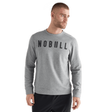 Men's Heather Grey NOBULL Crew Sweatshirt Front Angle