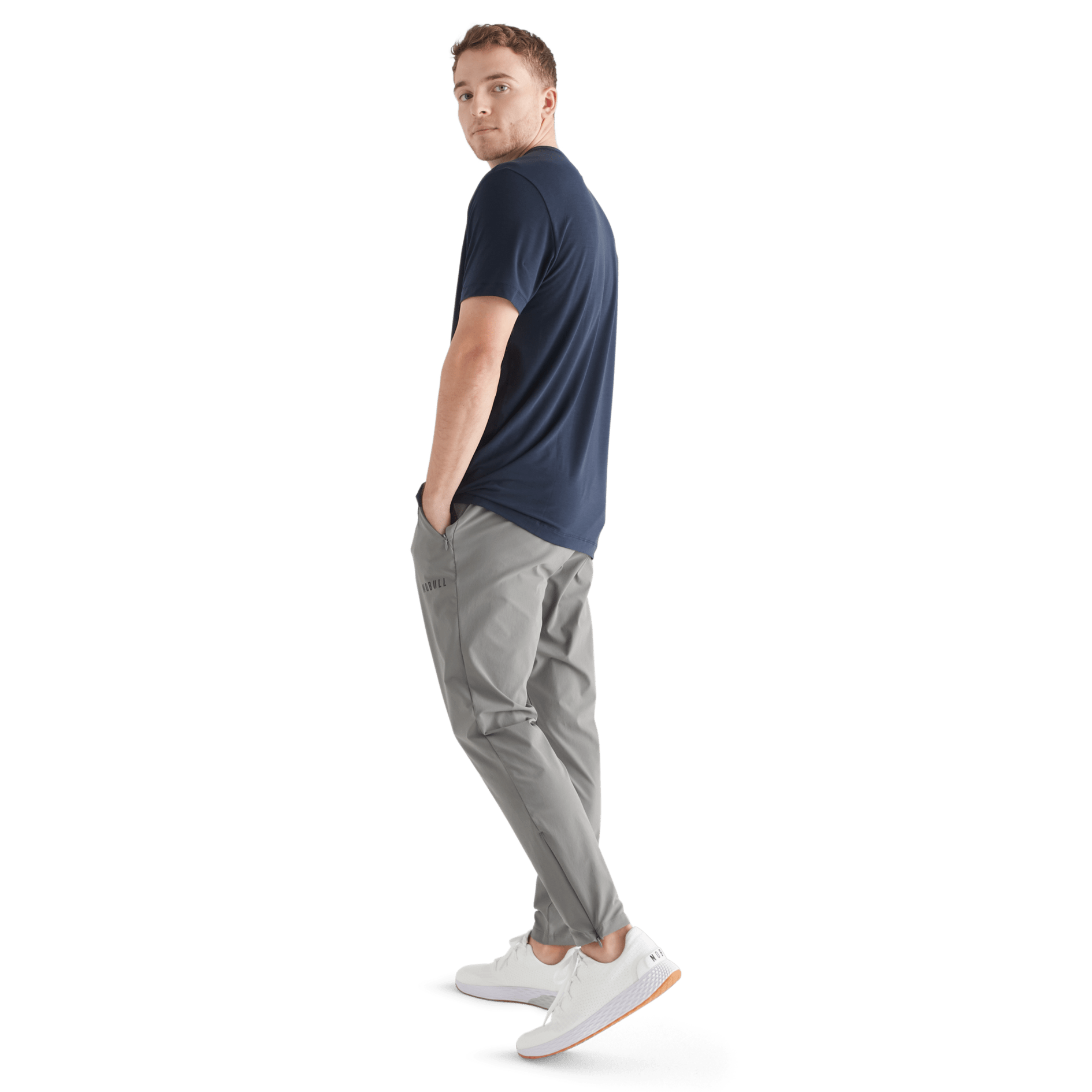 Men's Night Navy NOBULL Tee Back Full Body Angle
