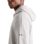 Men's Heather Grey Drive Hoodie on Model Side Angle
