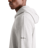 Men's Heather Grey Drive Hoodie on Model Side Angle