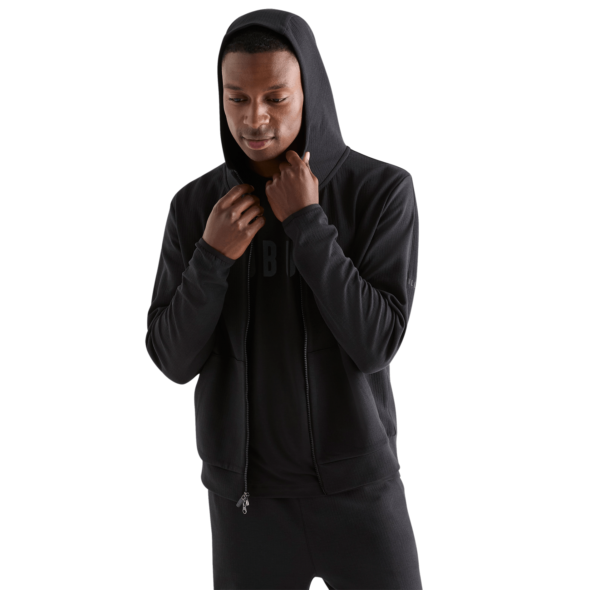 Men's Black Drive Zip-Up Open Front