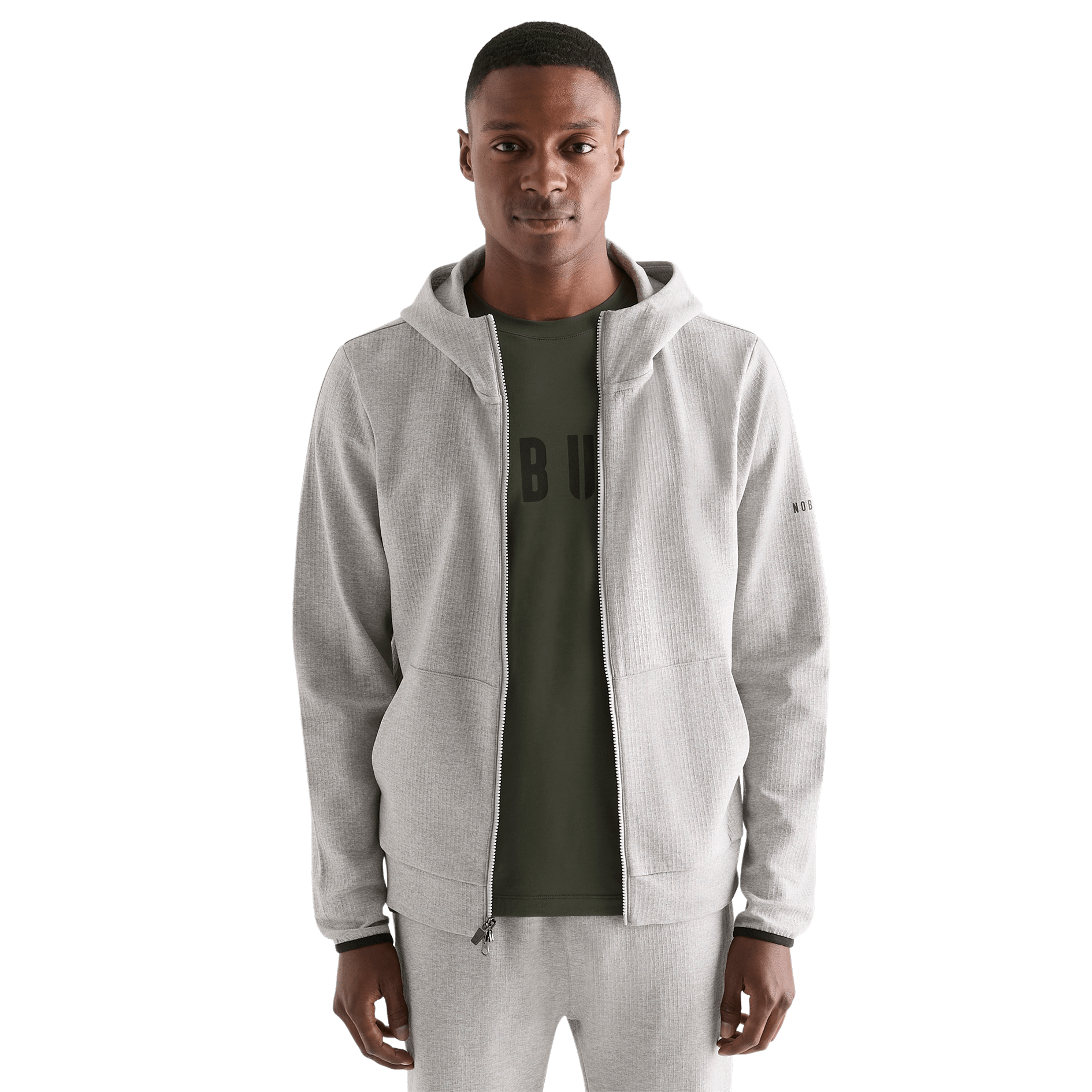 Men's Heather Grey Drive Zip-Up Front