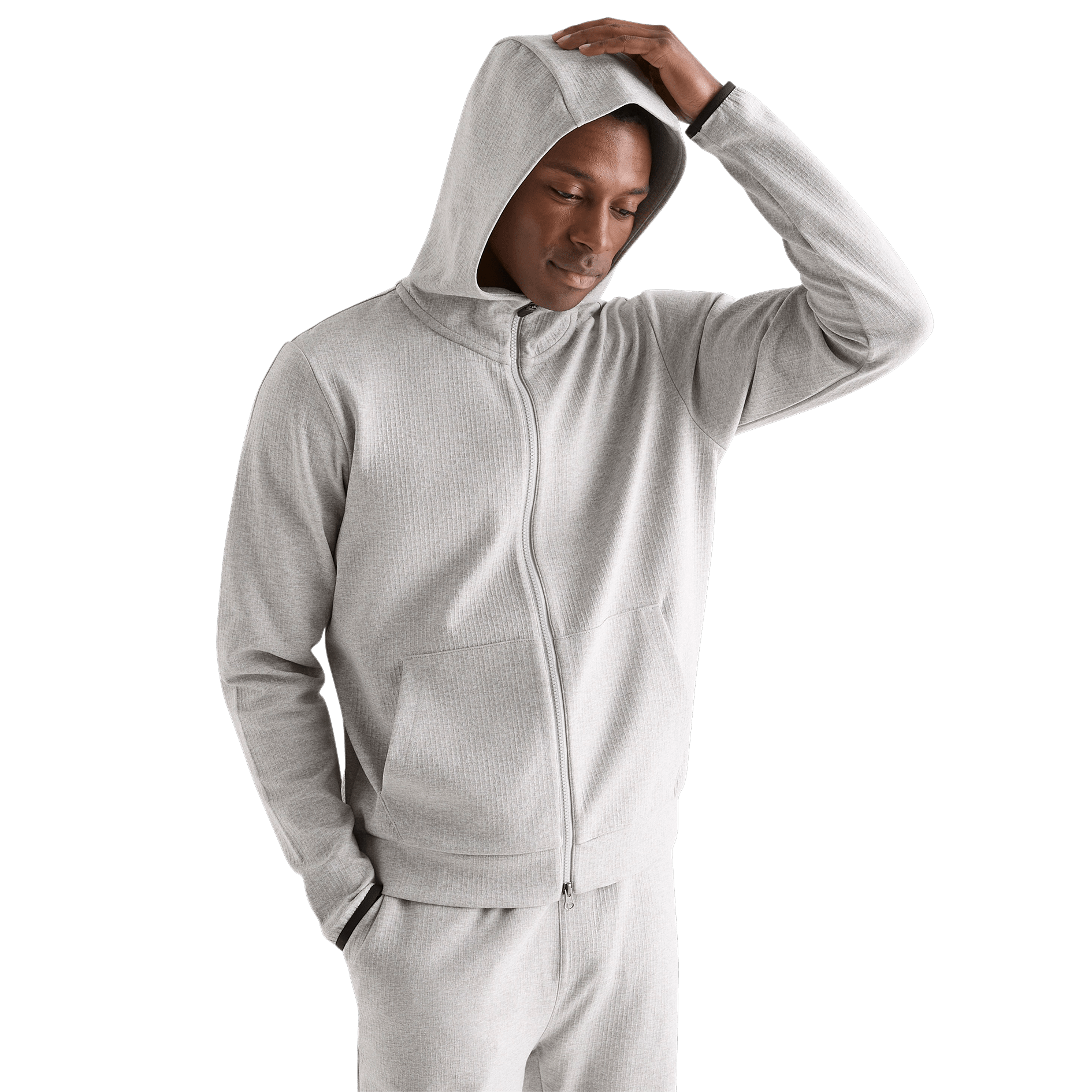 Men's Heather Grey Drive Zip-Up Front