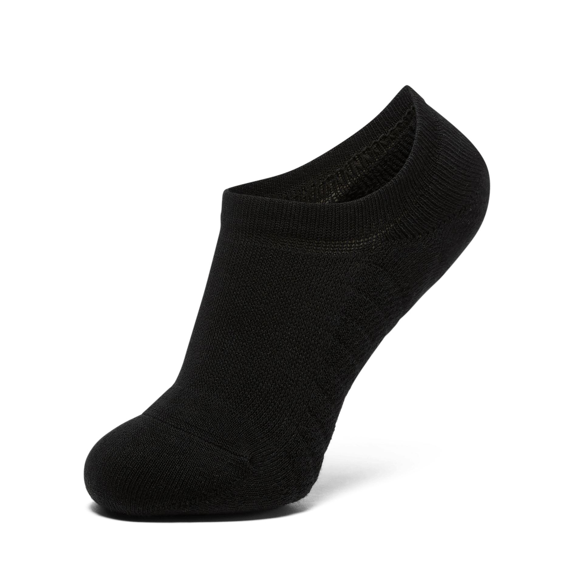 Black No Show Sock Front Silhouette Angle