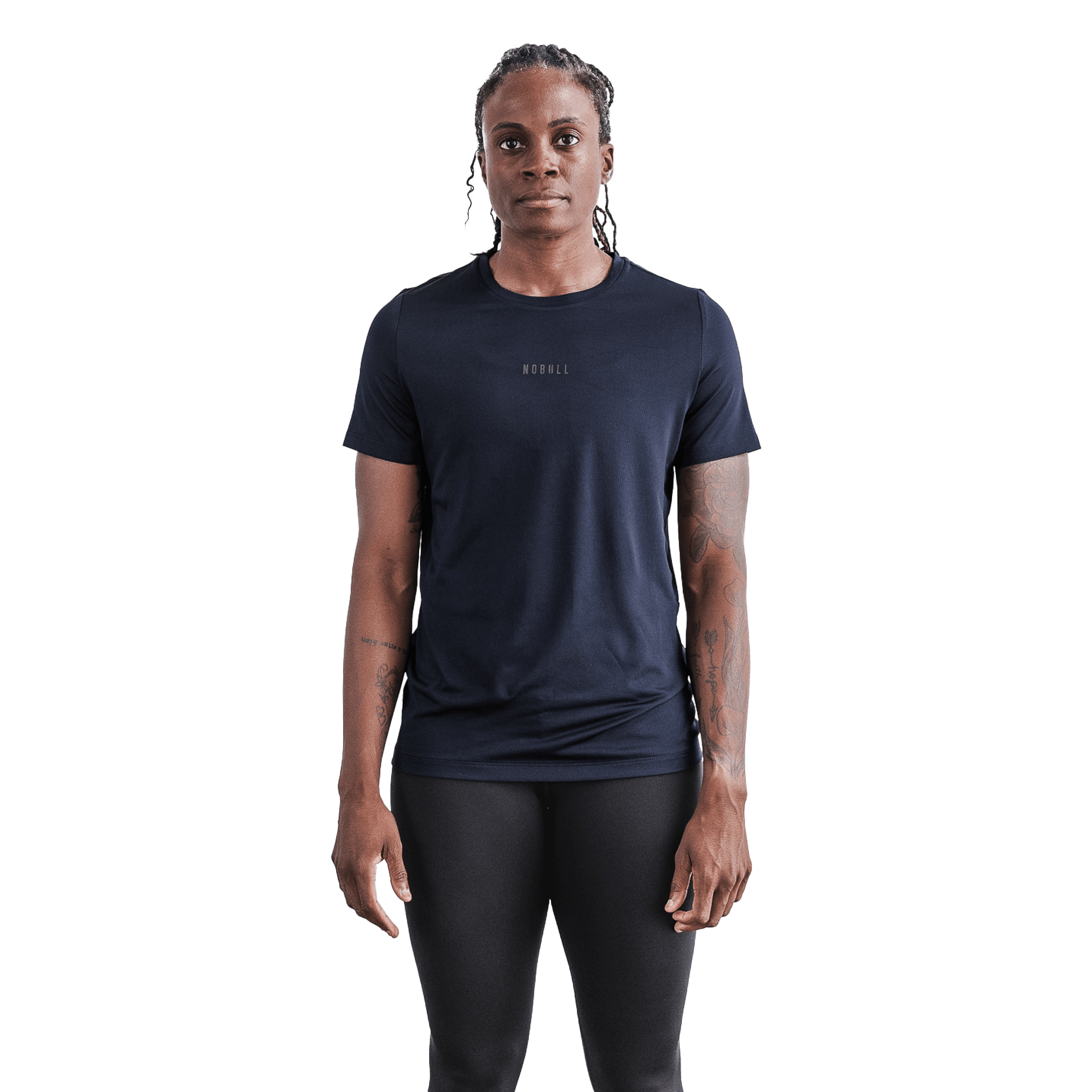 Women's Night Navy Deltapeak® Micro Textured Tee Front Angle