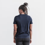 Women's Night Navy Deltapeak® Micro Textured Tee Back Angle