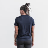 Women's Night Navy Deltapeak® Micro Textured Tee Back Angle