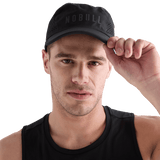 Black Running Hat Front Angle