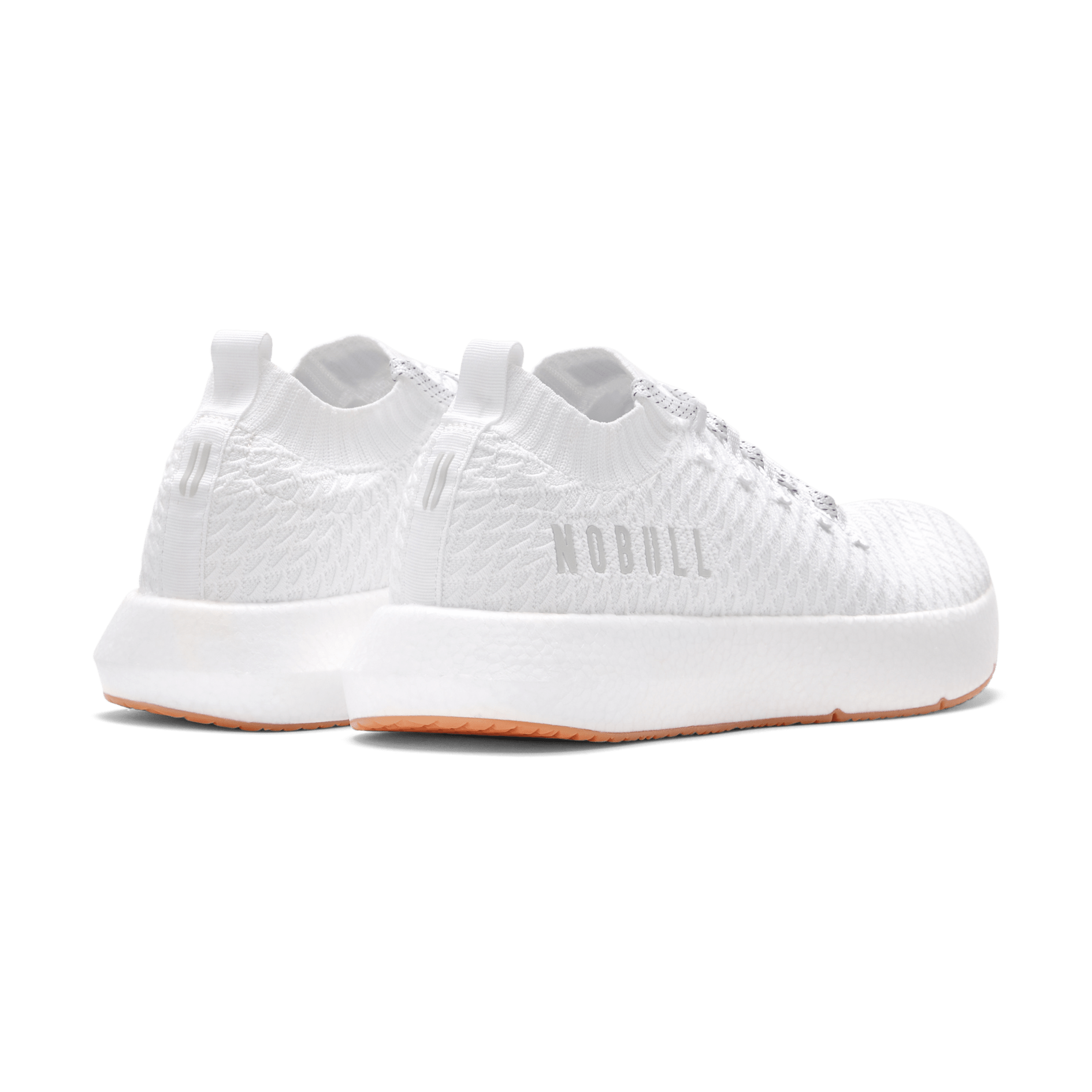 Men's White Drive Knit Shoes Back Side Angle