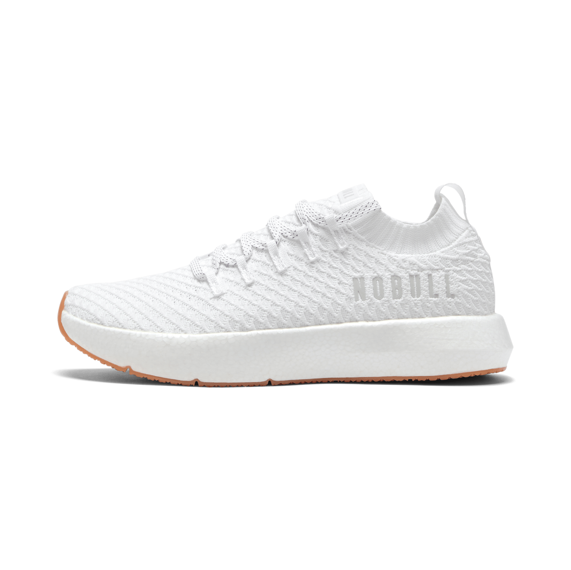 Men's White Drive Knit Shoes Side Angle