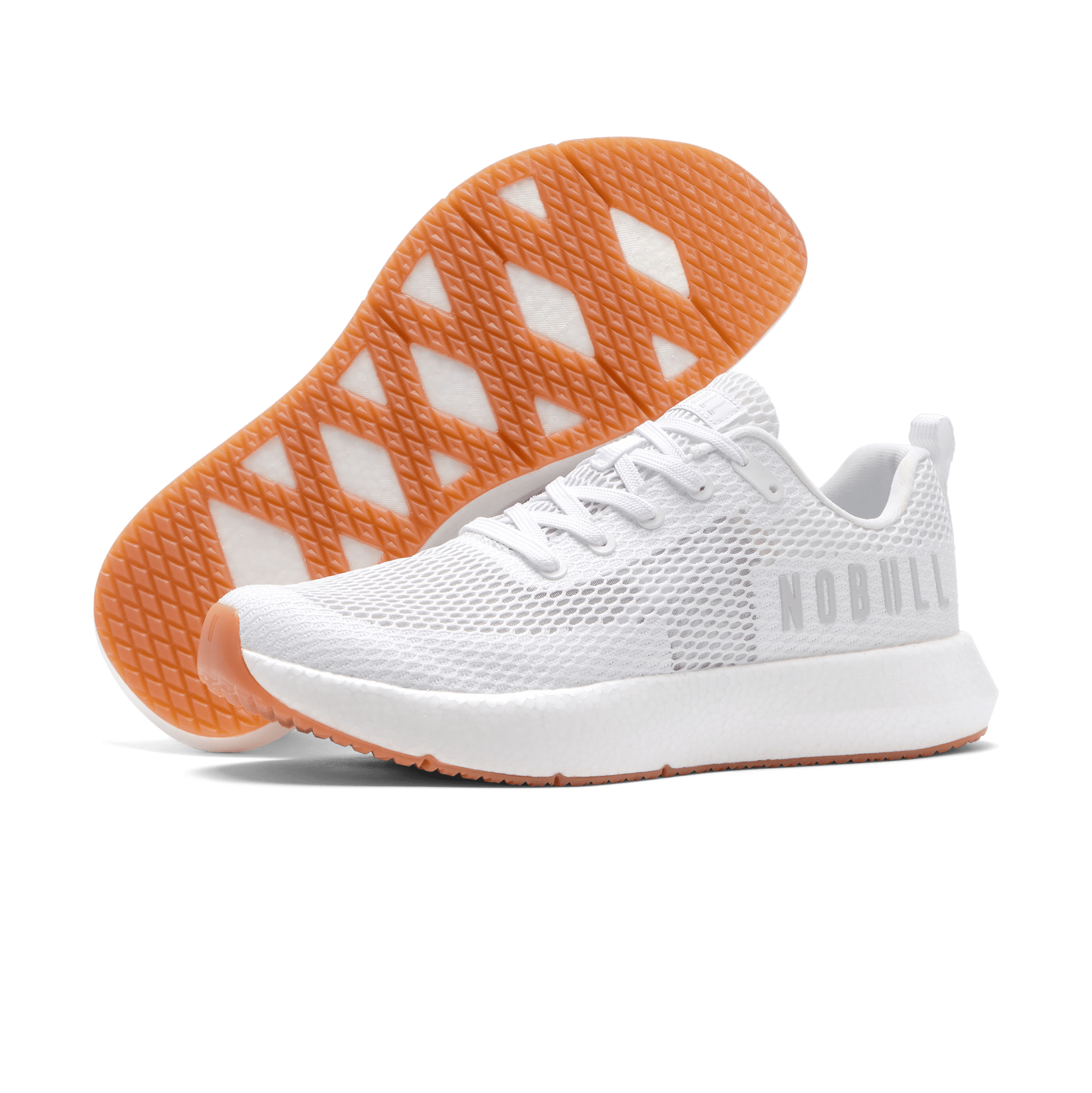 Men's White Gum Drive Mesh Shoes Angled