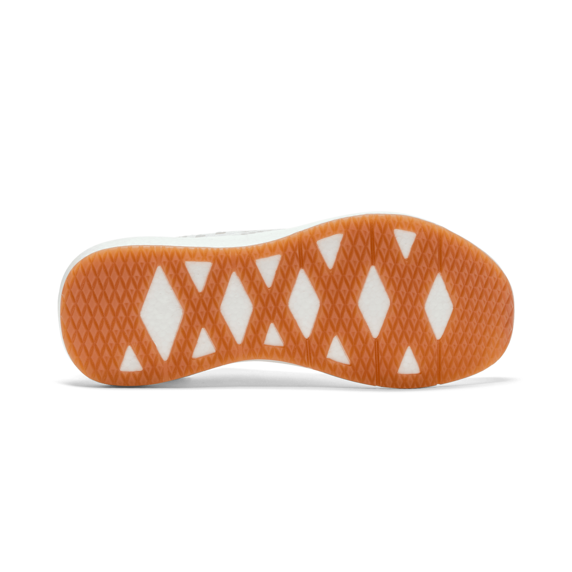 Men's White Gum Drive Mesh Shoes Bottom Angle