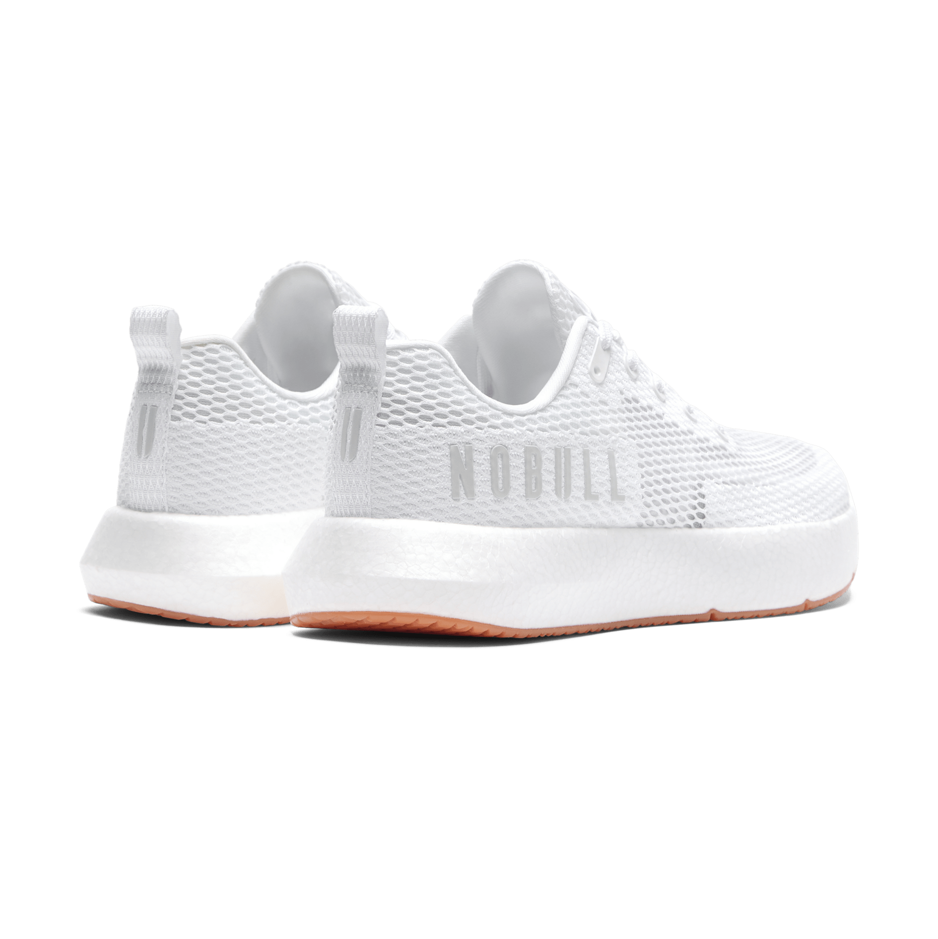 Men's White Gum Drive Mesh Shoes Back Side Angled