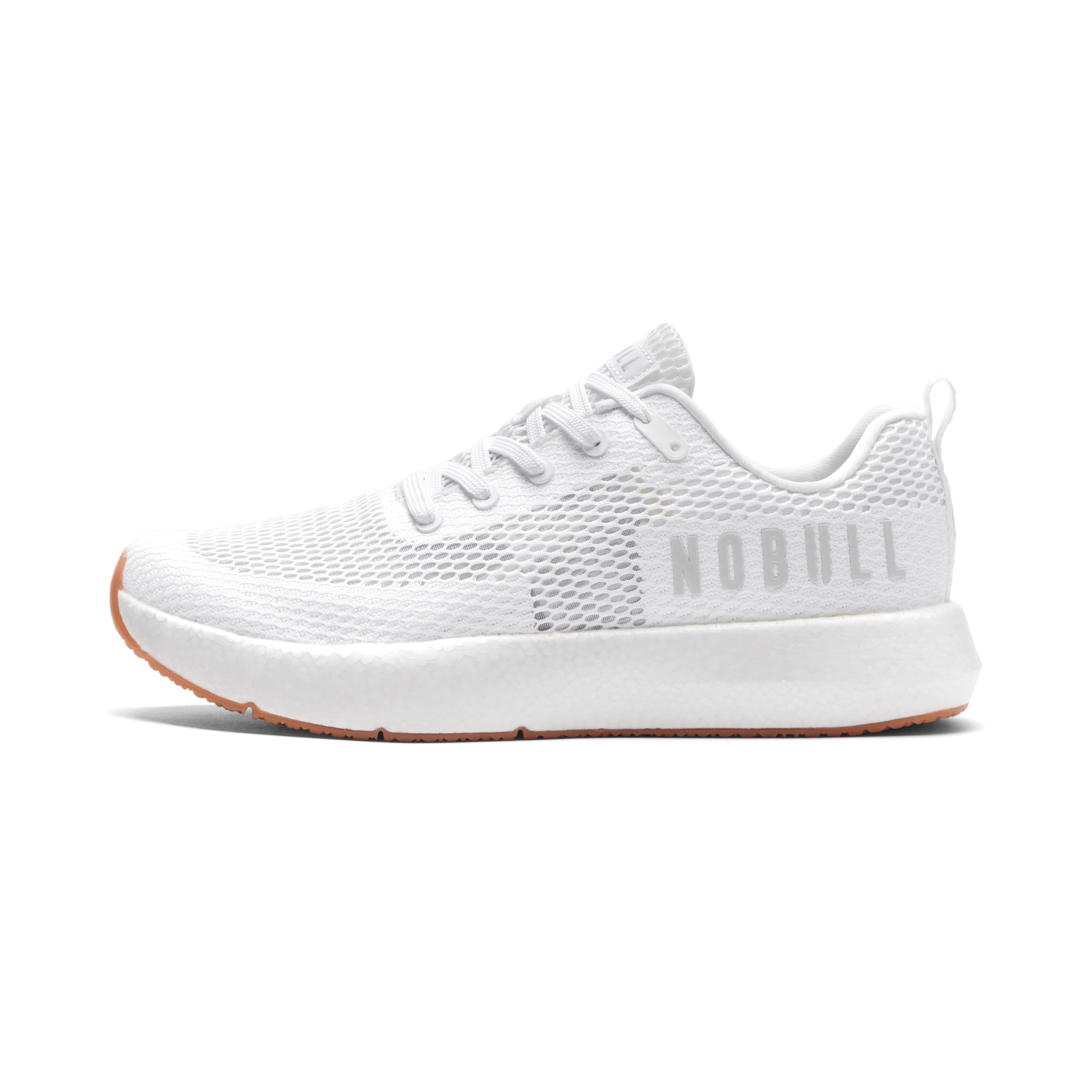 Men's White Gum Drive Mesh Shoes Side Angle