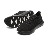 Men's Triple Black Drive Knit Shoes Angled