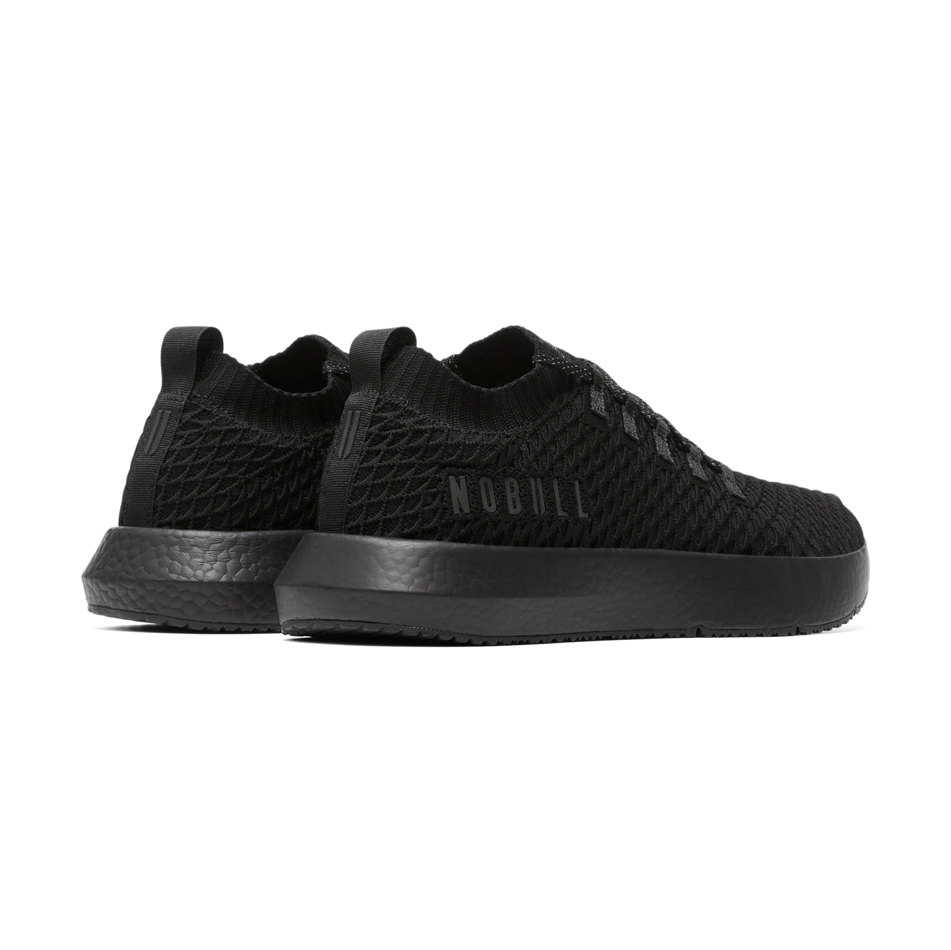 Women's Triple Black Drive Knit Shoes Back Side Angle