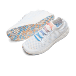 Men's White Peach Allday Knit Shoe Angled.
