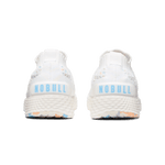 Men's White Peach Allday Knit Shoe Back Angle.