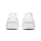 Men's White Peach Allday Knit Shoe Back Angle.