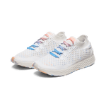 Men's White Peach Allday Knit Shoe Front Side Angle.