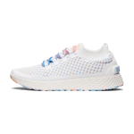 Women's White Peach Allday Knit Shoe Side Angle.