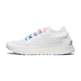 Women's White Peach Allday Knit Shoe Side Angle.