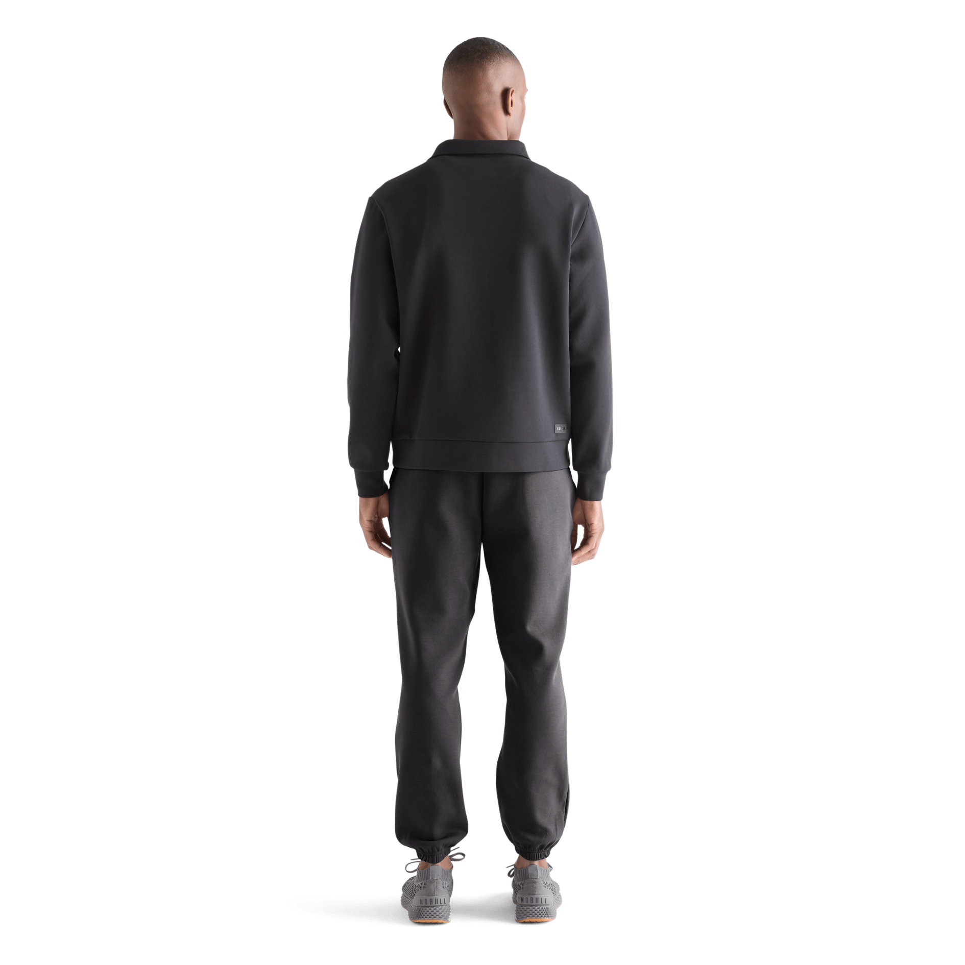 Men's Black Allday Elements 1/4 Zip Back Full Body Angle