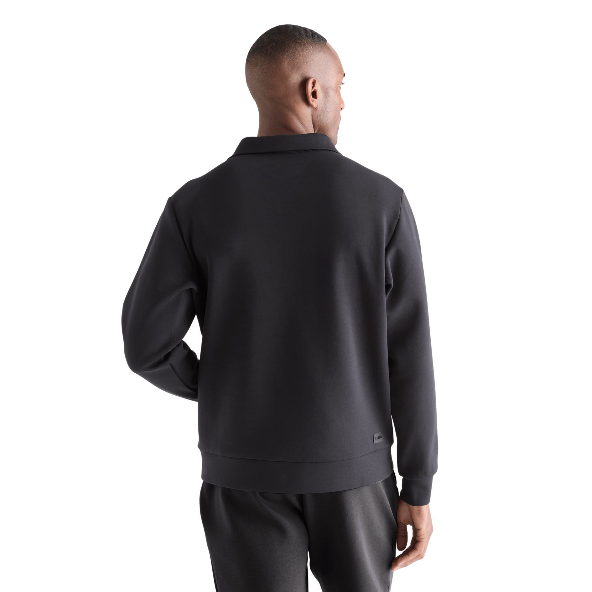 Men's Black Allday Elements 1/4 Zip Back Angle